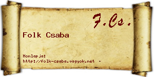 Folk Csaba névjegykártya
