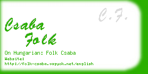 csaba folk business card